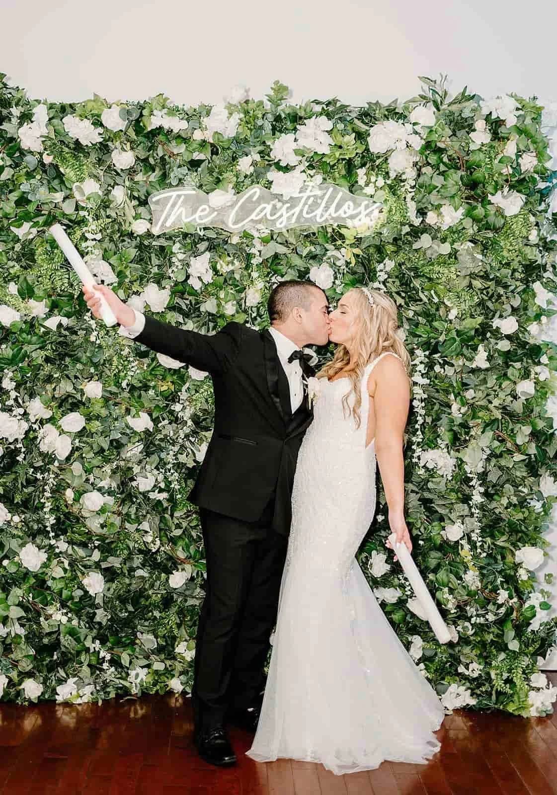 Wedding Scene with Bride and Groom